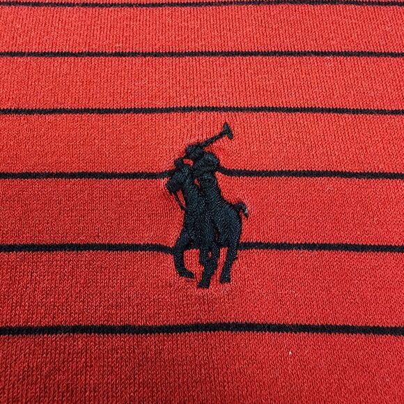 Ralph Lauren Polo Golf Shirt Men Large Red Black Stripe Short Sleeve Performance - Picture 9 of 16